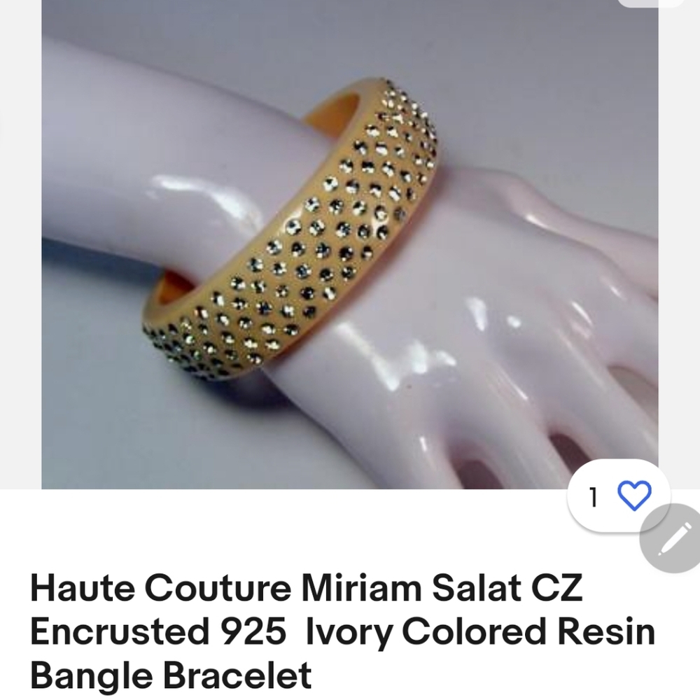 Cream celluloid rhinestone bracelet from the 1930s era